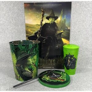 Wicked For Good Elphaba 2025 Popcorn Tin Tumbler  Cup Straw Regal Poster Limited